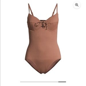 Smocked one piece swimsuit